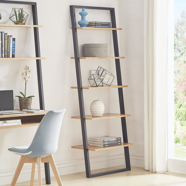 Oliver 28 Inch Wide Open Shelf Bookcase with Metal Frame for Modern Living Room Storage