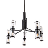 Stripe 31.75'' Wide 10-Light Chandelier - Matte Black 8150-MB-CL Norwell