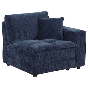 English Elm Azure Corduroy Modular Sectional Sofa Retro Tufted Five Piece L-shape Lounge B062S01409