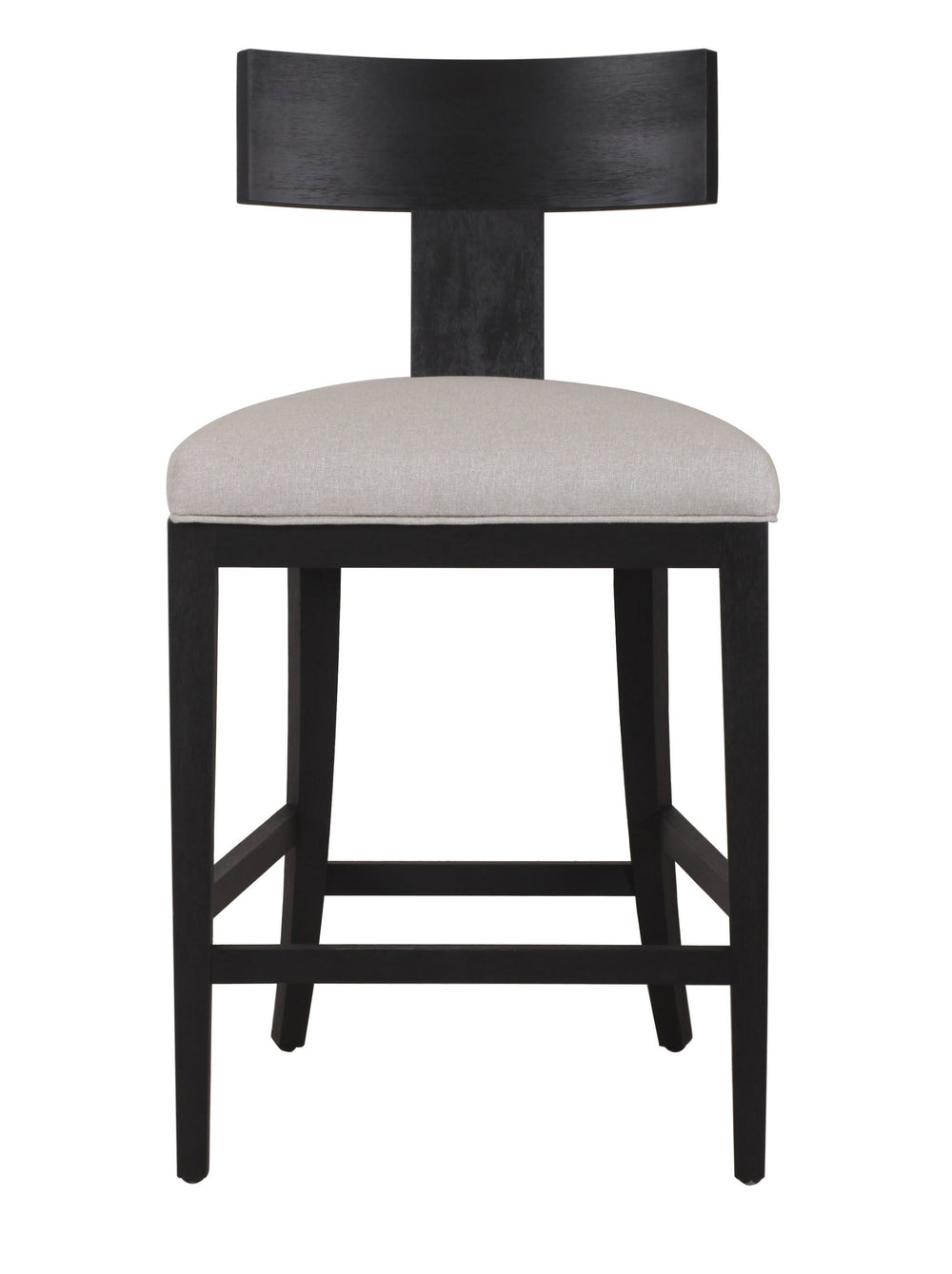 VIG Furniture Modrest Fabien - Mid-Century Modern Beige Linen + Black Walnut Counter Chair VGRH-RHS-CZHT01-BLK