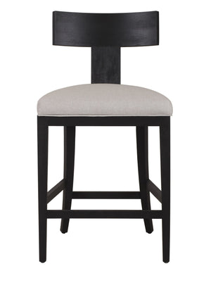 VIG Furniture Modrest Fabien - Mid-Century Modern Beige Linen + Black Walnut Counter Chair VGRH-RHS-CZHT01-BLK