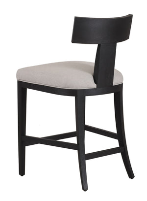 VIG Furniture Modrest Fabien - Mid-Century Modern Beige Linen + Black Walnut Counter Chair VGRH-RHS-CZHT01-BLK