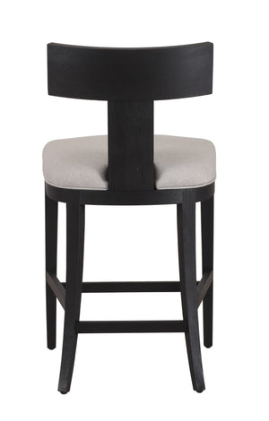 VIG Furniture Modrest Fabien - Mid-Century Modern Beige Linen + Black Walnut Counter Chair VGRH-RHS-CZHT01-BLK