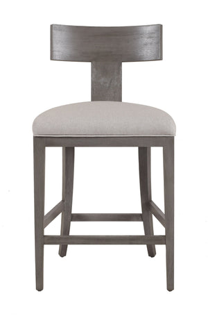 VIG Furniture Modrest Fabien - Mid-Century Modern Beige Linen + Grey Wash Counter Chair VGRH-RHS-CZHT01-GRY
