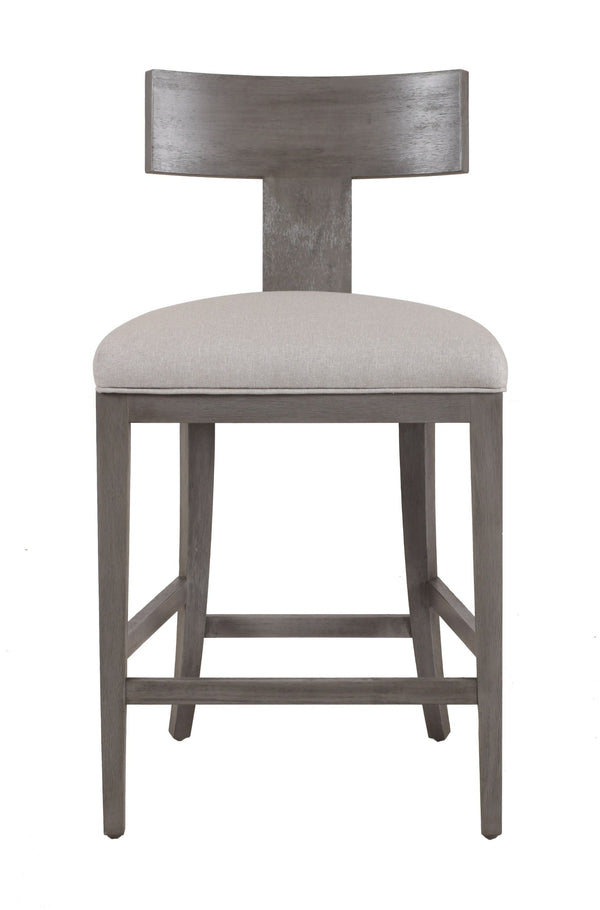 VIG Furniture Modrest Fabien - Mid-Century Modern Beige Linen + Grey Wash Counter Chair VGRH-RHS-CZHT01-GRY