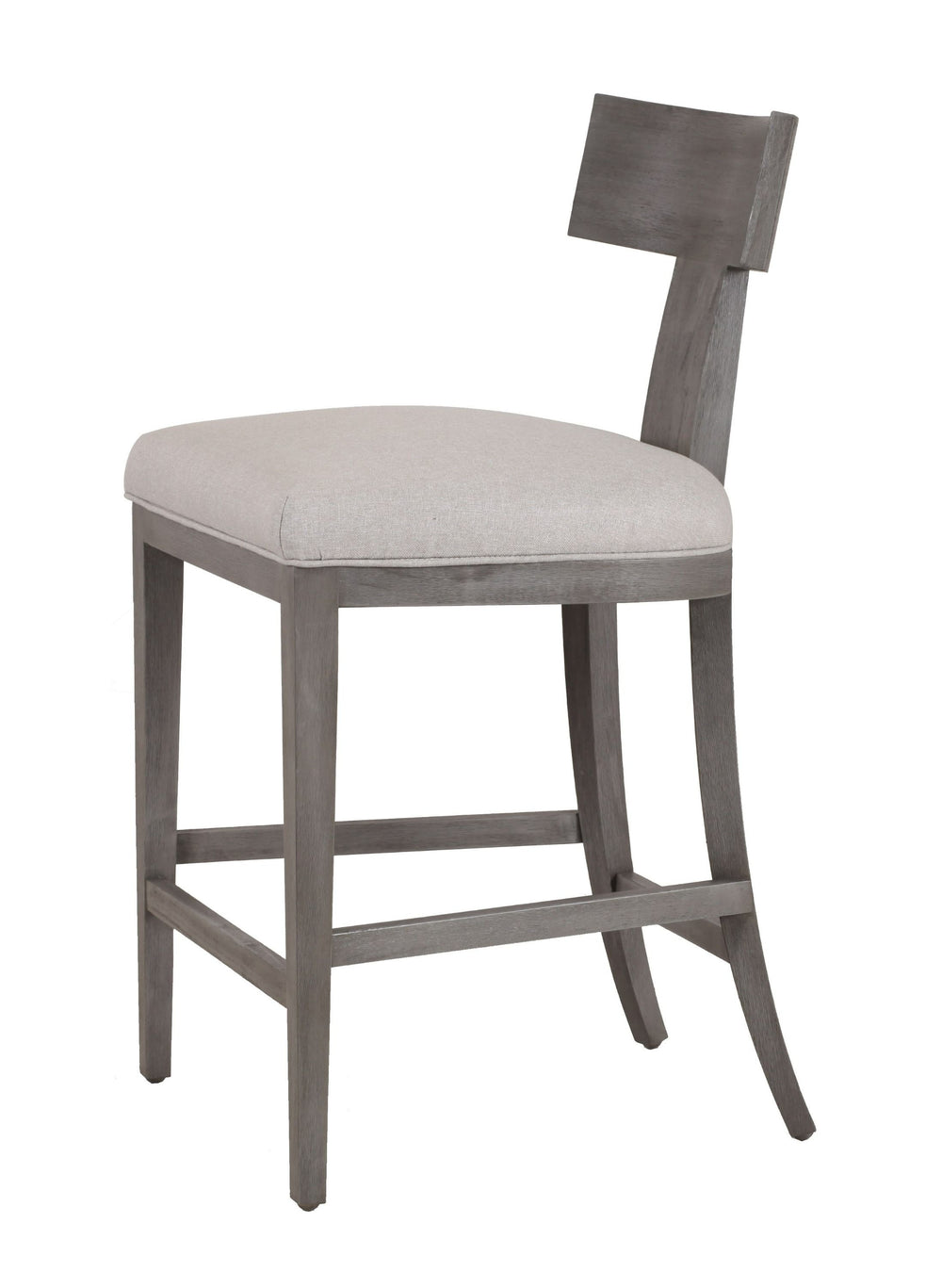 VIG Furniture Modrest Fabien - Mid-Century Modern Beige Linen + Grey Wash Counter Chair VGRH-RHS-CZHT01-GRY