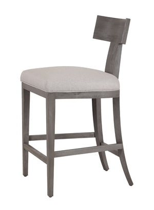 VIG Furniture Modrest Fabien - Mid-Century Modern Beige Linen + Grey Wash Counter Chair VGRH-RHS-CZHT01-GRY