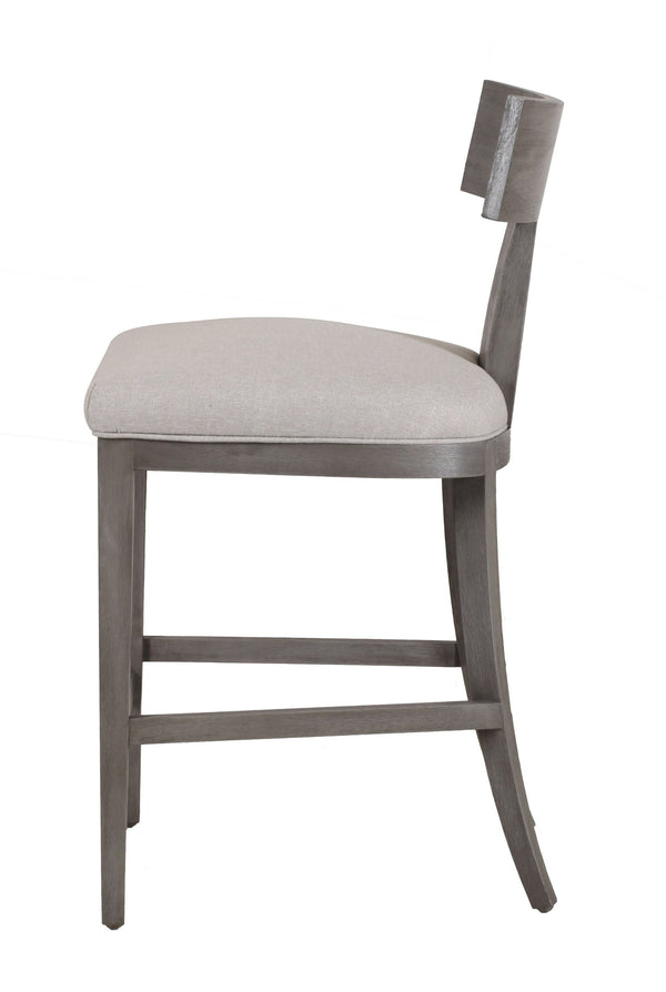 VIG Furniture Modrest Fabien - Mid-Century Modern Beige Linen + Grey Wash Counter Chair VGRH-RHS-CZHT01-GRY