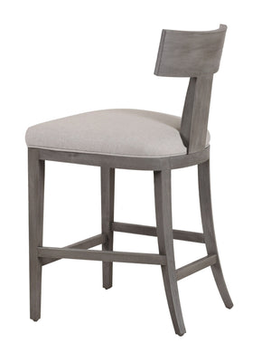 VIG Furniture Modrest Fabien - Mid-Century Modern Beige Linen + Grey Wash Counter Chair VGRH-RHS-CZHT01-GRY