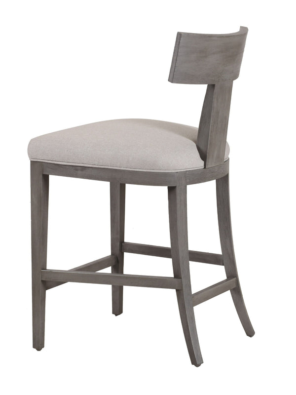 VIG Furniture Modrest Fabien - Mid-Century Modern Beige Linen + Grey Wash Counter Chair VGRH-RHS-CZHT01-GRY