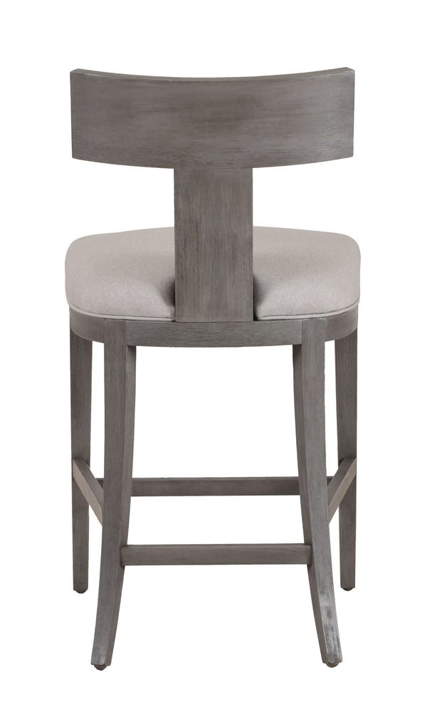 VIG Furniture Modrest Fabien - Mid-Century Modern Beige Linen + Grey Wash Counter Chair VGRH-RHS-CZHT01-GRY