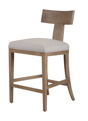 VIG Furniture Modrest Fabien - Mid-Century Modern Beige Linen + Wood Counter Chair VGRH-RHS-CZHT01-NTL