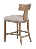 VIG Furniture Modrest Fabien - Mid-Century Modern Beige Linen + Wood Counter Chair VGRH-RHS-CZHT01-NTL