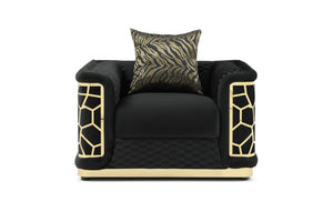 English Elm Talia Art Deco Accent Chair Hardwood Frame Structured Back Geometric Living Room Black B078P301561