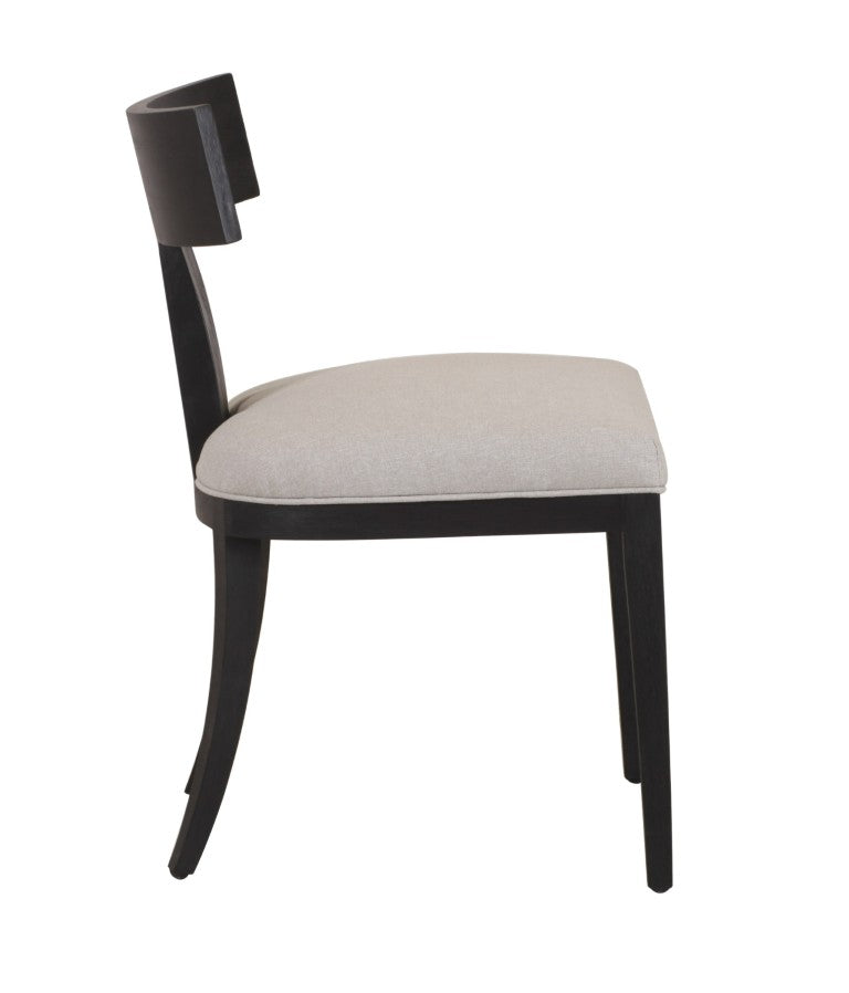 VIG Furniture Fabien Mid‑Century Dining Chairs Set Of 2 — Beige Linen Upholstery, Black Walnut Solid Rubberwood Frame, No Assembly VGRH-RHS-98535-BLK