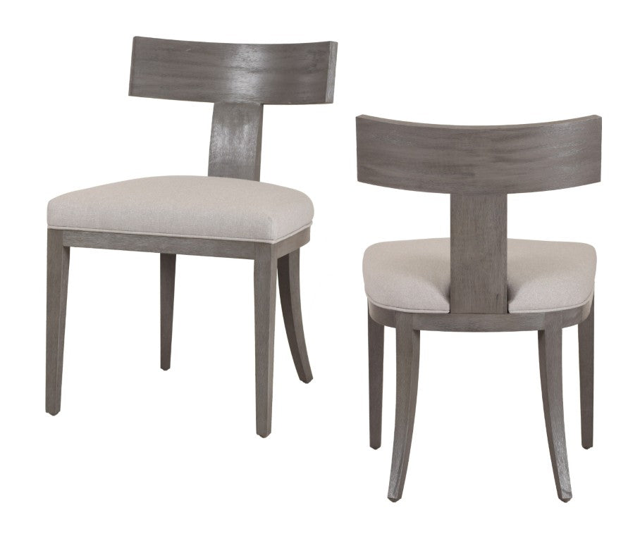 Modrest Fabien MidCentury Modern Linen Wood Dining Chair (Set of 2)