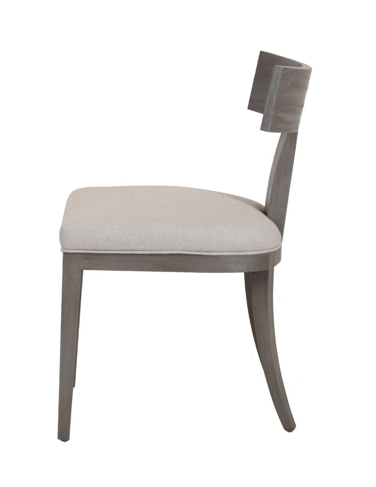 VIG Furniture Fabien Beige Linen Dining Chairs Set Of 2 — Mid-Century Modern Grey-Wash Rubberwood, Foam Seat Comfort VGRH-RHS-98535-GRY