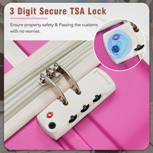 English Elm Hardshell Abs Suitcase Set with Tsa Lock Spinner Wheels Expandable 28 Inch Travel Pink N732P193485H