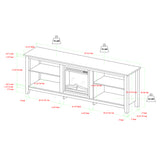 English Elm Walker Edison - Modern Transitional Wood 70" Fireplace Tv Stand For 80" Tvs With 2 Shelves - Charcoal