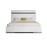 VIG Furniture Modrest Cartier - Modern White Vegan Leather + Stainless Steel Bed VGVC-BDA002-BED-WHT