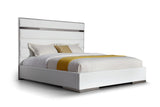 VIG Furniture Modrest Cartier - Modern White Vegan Leather + Stainless Steel Bed VGVC-BDA002-BED-WHT