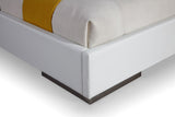 VIG Furniture Modrest Cartier - Modern White Vegan Leather + Stainless Steel Bed VGVC-BDA002-BED-WHT