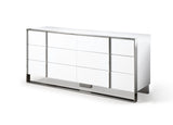 VIG Furniture Modrest Cartier - Modern White Vegan Leather + Stainless Steel Bedroom Set VGVC-BDA002-SET-WHT