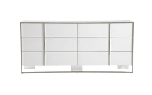 VIG Furniture Modrest Cartier - Modern White + Stainless Steel Dresser VGVC-J-A002-D-WHT