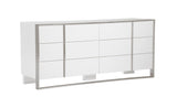 VIG Furniture Modrest Cartier - Modern White + Stainless Steel Dresser VGVC-J-A002-D-WHT