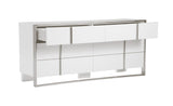 VIG Furniture Modrest Cartier - Modern White + Stainless Steel Dresser VGVC-J-A002-D-WHT