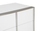 VIG Furniture Modrest Cartier - Modern White + Stainless Steel Dresser VGVC-J-A002-D-WHT