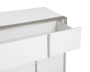VIG Furniture Modrest Cartier - Modern White + Stainless Steel Dresser VGVC-J-A002-D-WHT
