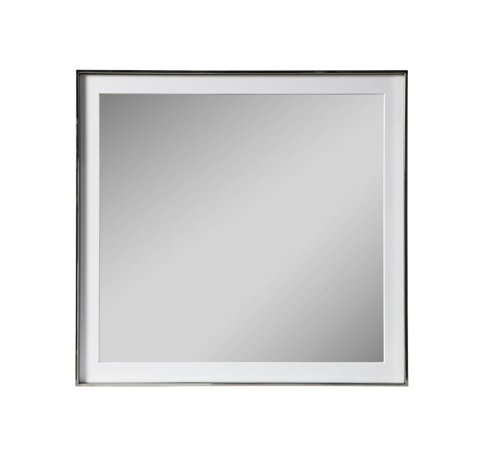 VIG Furniture Modrest Cartier - Modern White + Stainless Steel Mirror VGVC-J-A002-M-WHT
