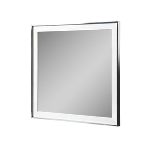 VIG Furniture Modrest Cartier - Modern White + Stainless Steel Mirror VGVC-J-A002-M-WHT