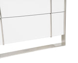 VIG Furniture Modrest Cartier - Modern White + Stainless Steel Chest VGVC-J-A002-5H-WHT