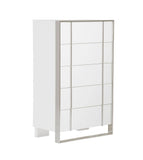 VIG Furniture Modrest Cartier - Modern White + Stainless Steel Chest VGVC-J-A002-5H-WHT