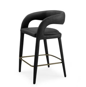 VIG Furniture Modrest Faerron - Modern Black Leatherette Counter Chair VGEUMC-7182C-BLK