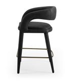 VIG Furniture Modrest Faerron - Modern Black Leatherette Counter Chair VGEUMC-7182C-BLK