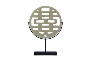 Lilys White Jade Double Happiness Statue With Base 8154