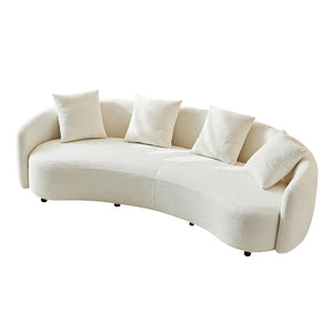 English Elm 101" Half Moon Curved Bouclé Sofa Plush Cloud Seating for Modern Living Rooms W1765P389188