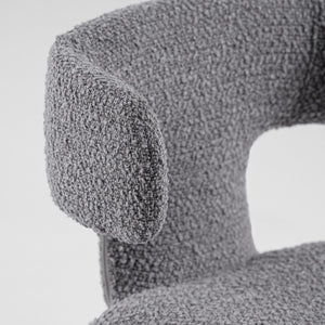 VIG Furniture Saehee Upholstered Velvet-Style Seat With Foam Support, Iron Frame, No Assembly, Plush Comfort Grey Dining Chair VGEUMC-7512CH-CODA-178