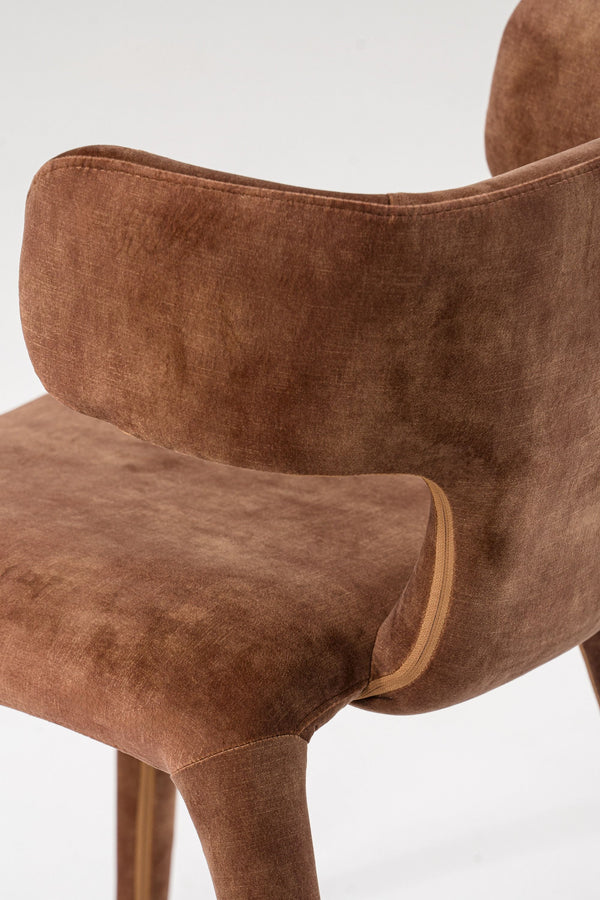 VIG Furniture Modrest Saehee - Modern Camel Velvet Fabric Dining Chair VGEUMC-7512CH-DECENT-004