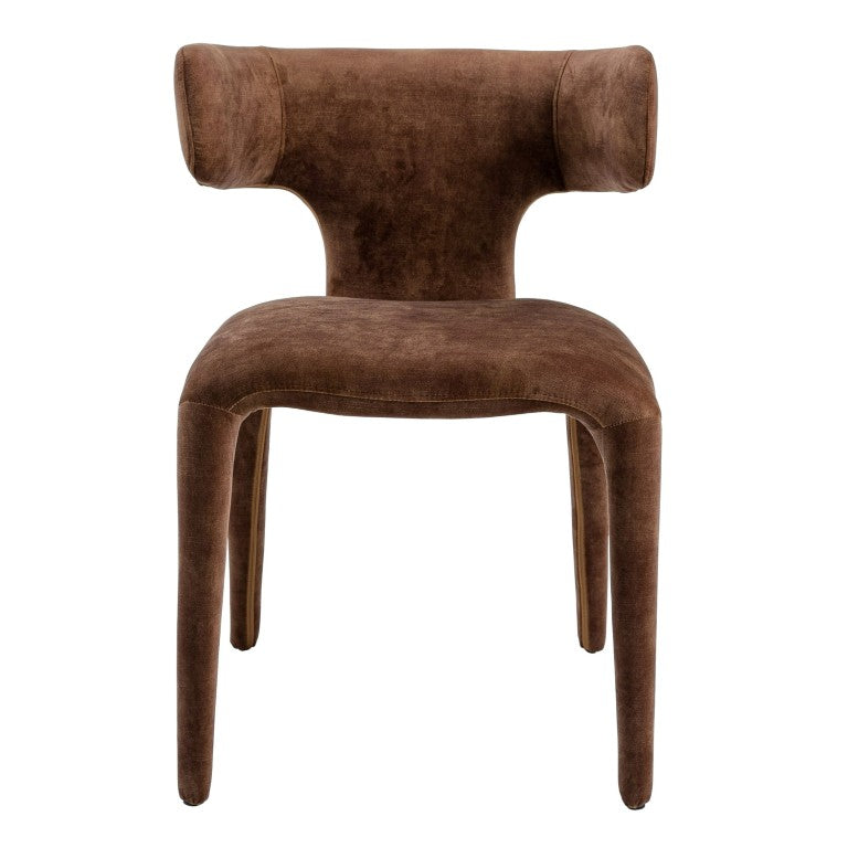 VIG Furniture Saehee Camel Velvet Dining Chair — Plush Upholstered Seat, Iron Frame, No Assembly, Stylish Comfort VGEUMC-7512CH-DECENT-004