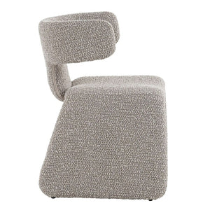 VIG Furniture Bergman Sculptural Upholstered Chair With Asymmetrical Back, Iron Frame & Plush Foam For Comfort Off-White Dining Chair VGEUMC-7513CH-CODA-120