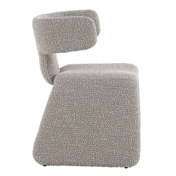 VIG Furniture Bergman Sculptural Upholstered Chair With Asymmetrical Back, Iron Frame & Plush Foam For Comfort Off-White Dining Chair VGEUMC-7513CH-CODA-120
