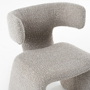 VIG Furniture Bergman Sculptural Upholstered Chair With Asymmetrical Back, Iron Frame & Plush Foam For Comfort Off-White Dining Chair VGEUMC-7513CH-CODA-120