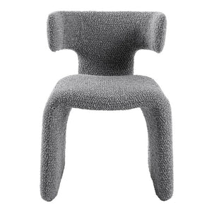 VIG Furniture Bergman Sculptural Upholstered Chair With Asymmetrical Back, Iron Frame & Plush Foam For Comfort Light Grey Dining Chair VGEUMC-7513CH-CODA-178