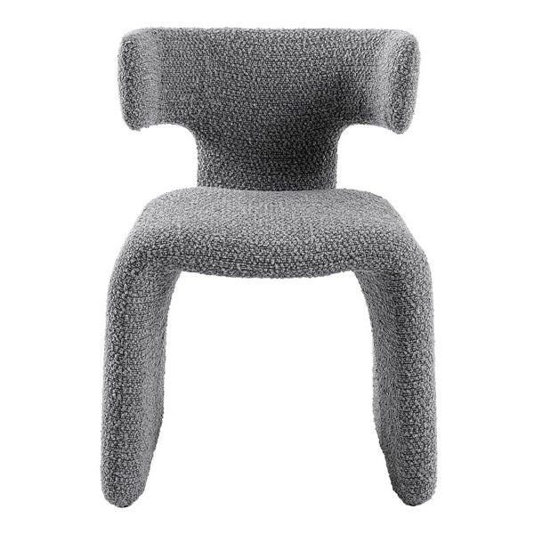 VIG Furniture Bergman Sculptural Upholstered Chair With Asymmetrical Back, Iron Frame & Plush Foam For Comfort Light Grey Dining Chair VGEUMC-7513CH-CODA-178