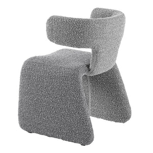 VIG Furniture Bergman Sculptural Upholstered Chair With Asymmetrical Back, Iron Frame & Plush Foam For Comfort Light Grey Dining Chair VGEUMC-7513CH-CODA-178