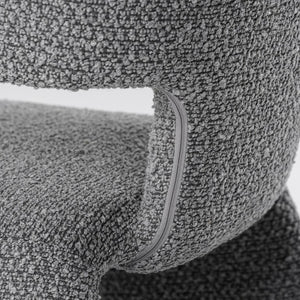 VIG Furniture Bergman Sculptural Upholstered Chair With Asymmetrical Back, Iron Frame & Plush Foam For Comfort Light Grey Dining Chair VGEUMC-7513CH-CODA-178